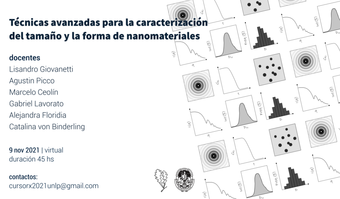 CURSO: TÉCNICAS AVANZADAS PARA LA CARACTERIZACIÓN DEL TAMAÑO Y LA  FORMA DE NANOMATERIALES